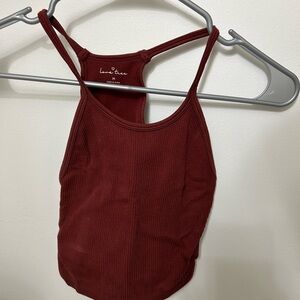 Burgundy Ribbed Tank Top